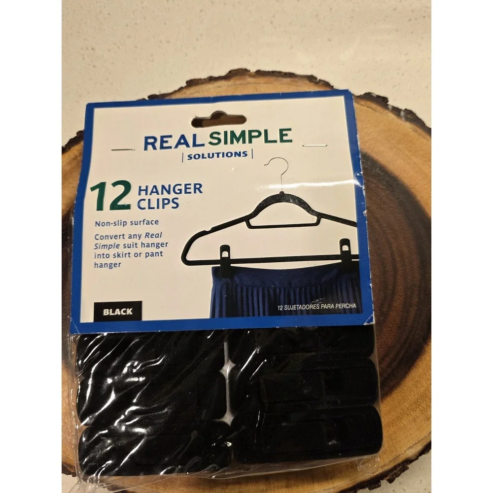SEALED Black Non Slip Finger Clips For Hangers 12 Pack Garment Hanger Clips
